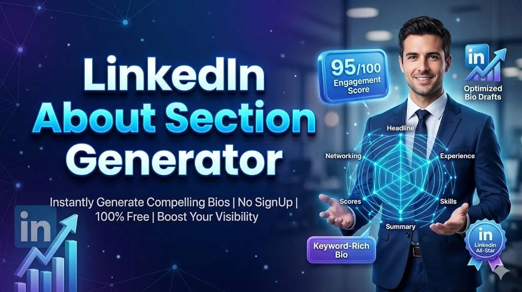 Linkedin About Section/summary generator | 100+ Free templates